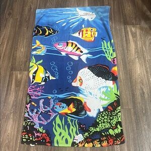 Colorful Fish Print aquarium Beach Towel